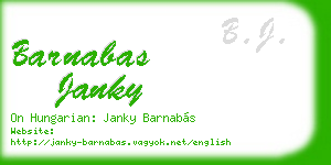 barnabas janky business card